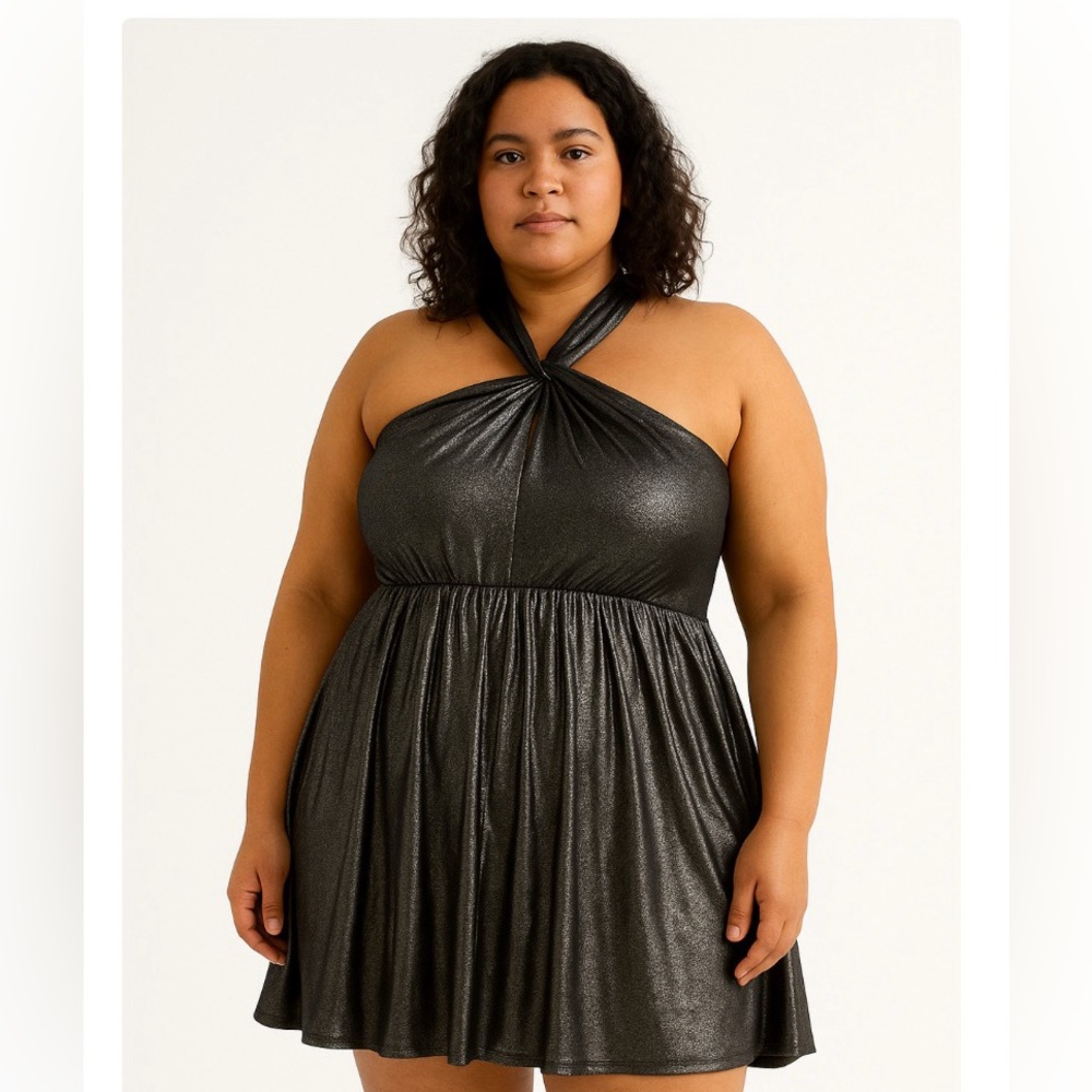 🎉 203 NWT MICHEL STUDIO black shimmer skater style party dress